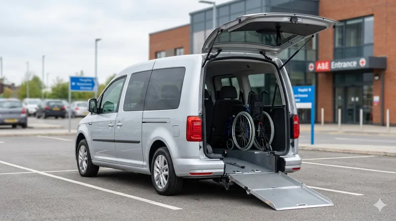 Wheelchair accessible vehicle with ramp for private hire in Wokingham